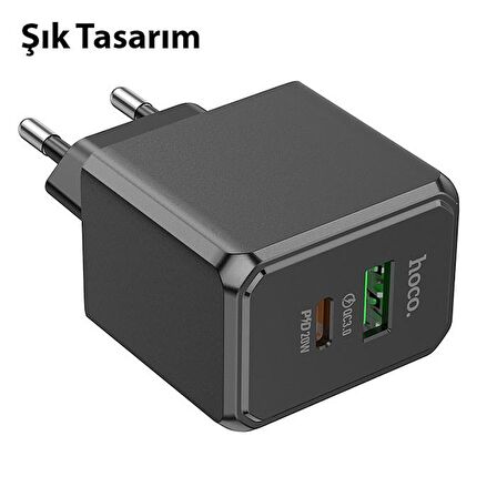Coofbe USB 20 Watt Hızlı Şarj Aleti Siyah