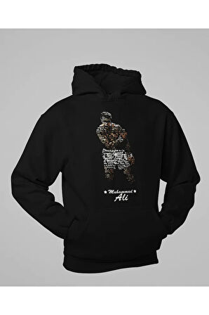 Tasarım Muhammed Ali Baskılı Unisex Oversize Efsane Boksör Hoodie