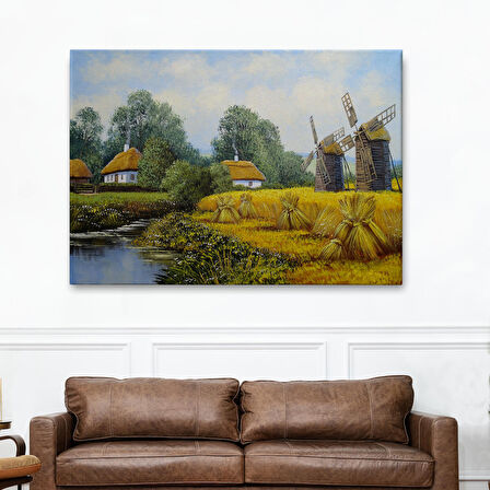 Ukrayna Köy Evi Dekoratif Kanvas Duvar Tablosu-3675