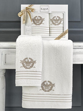Cotton Nakışlı Kavell Havlu Takımı 50x90