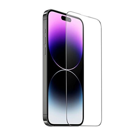 Coofbe Hc Seri 0.4mm CSG Alümina Cam HD Görüntü Full Kaplama Tempered  iPhone 15 Pro Ekran Koruyucu 