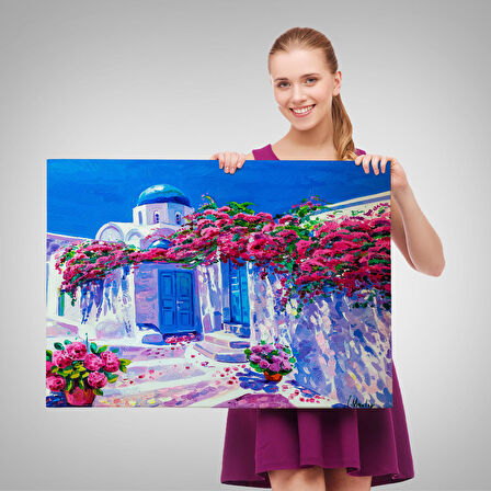 Yunanistan Santorini Dekoratif Duvar Tablosu-3677