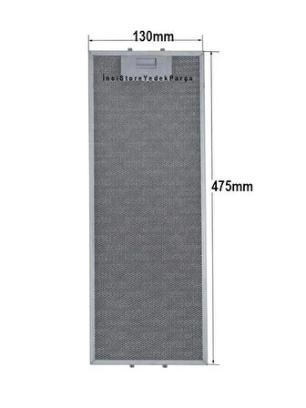 AL 37 WG Aspiratör Davlumbaz İçin Alüminyum Filtre 130x475 mm Class