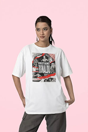 Cristiano Ronaldo Baskılı Unisex Oversize Futbolcu Tişört