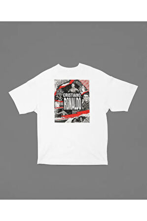 Cristiano Ronaldo Baskılı Unisex Oversize Futbolcu Tişört