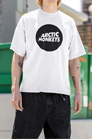 Arctic Monkeys Logo Baskılı Unisex Tişört, Oversize Müzik Grubu Tişört