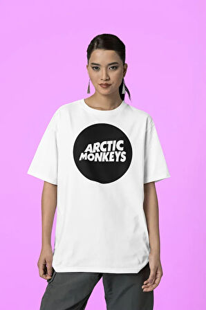 Arctic Monkeys Logo Baskılı Unisex Tişört, Oversize Müzik Grubu Tişört