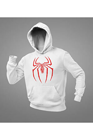 Spider-Man Logo Baskılı Unisex Oversize Örümcek Adam Hoodie