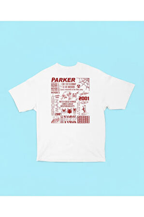 Peter Parker 2001 Spider-Man Baskılı Unisex Oversize Marveel Tişört