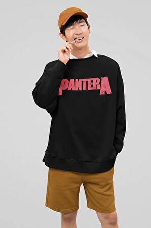 Pantera Baskılı Unisex Oversize Müzik Grubu Sweatshirt