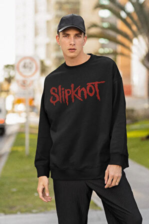 Slipknot Rock Metal Müzik Grubu Baskılı Unisex Oversize Sweatshirt
