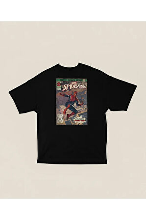 Marvel Comics Group Spider-Man Baskılı Unisex Oversize Tişört