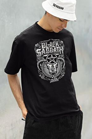 Black Sabbath Baskılı Unisex Oversize Tişört