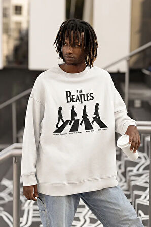 The Beatles Baskılı Unisex Oversize Müzik Grubu Sweatshirt
