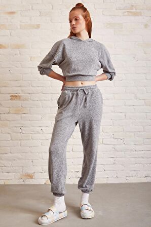 Bol Kesim Eşofman Takım Gri