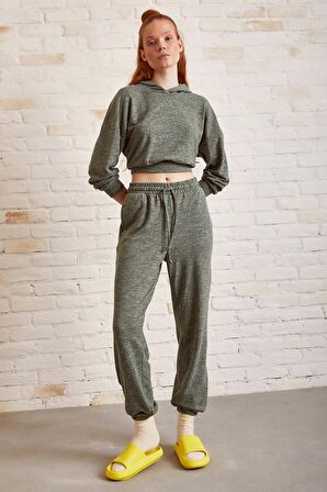 Bol Kesim Eşofman Takım Haki