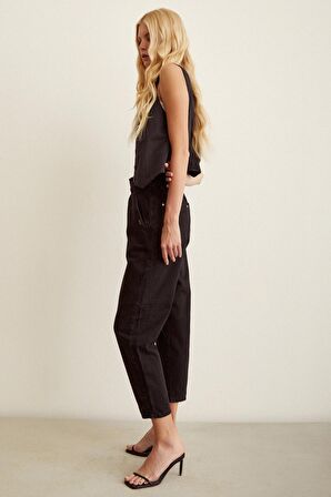 Beli Lastikli Mom Jean Siyah