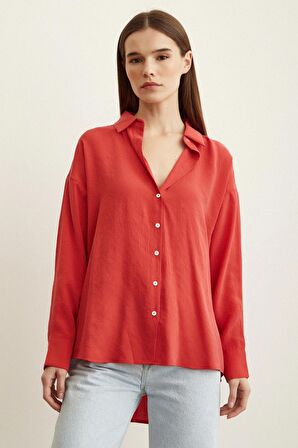 Basic Modal Gömlek Mercan