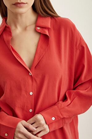 Basic Modal Gömlek Mercan