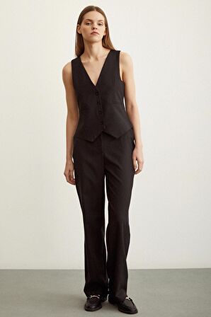 Klasik Boru Paça  Pantolon Siyah