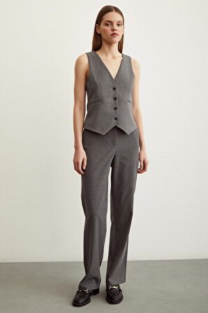 Klasik Boru Paça  Pantolon Gri