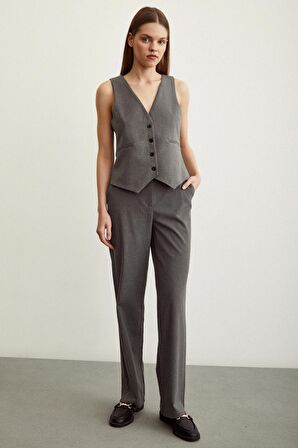 Klasik Boru Paça  Pantolon Gri