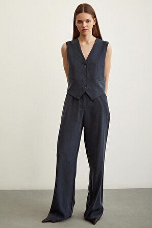 Geniş Paça Pantolon Lacivert