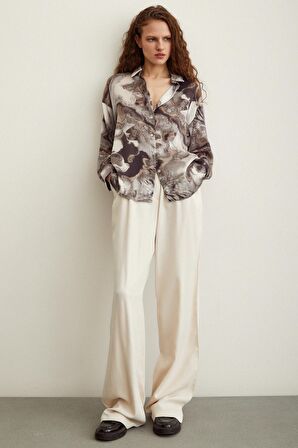 Batik Desen Gömlek Gri