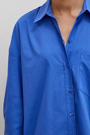 Pamuklu Klasik Gömlek İndigo