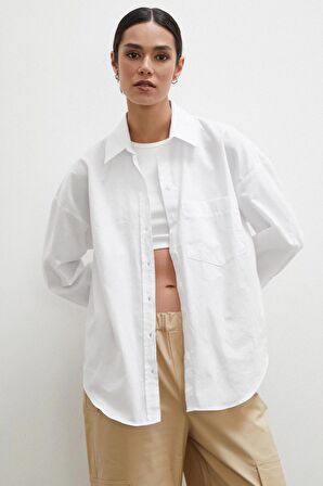 Regular Fit Poplin Gömlek Beyaz
