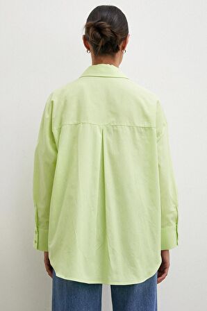 Regular Fit Poplin Gömlek Yeşil