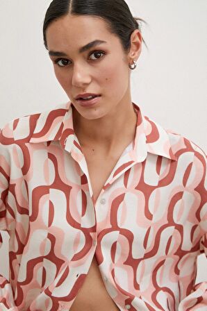 90'lar Pop Gömlek Krem