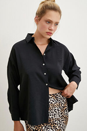 Basic Modal Gömlek Siyah