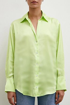 Basic Saten Gömlek Sarı