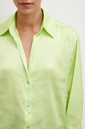 Basic Saten Gömlek Sarı