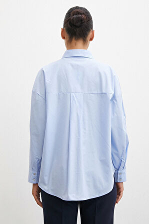 Kol Apoletli Gömlek Mavi