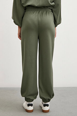 Lastikli Cepli Eşofman Altı Haki