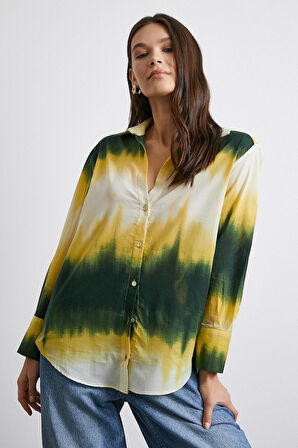 Degrade Desenli Gömlek Yeşil