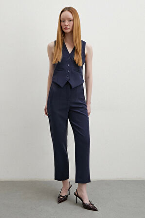 Astarlı Kuplu Yelek Lacivert