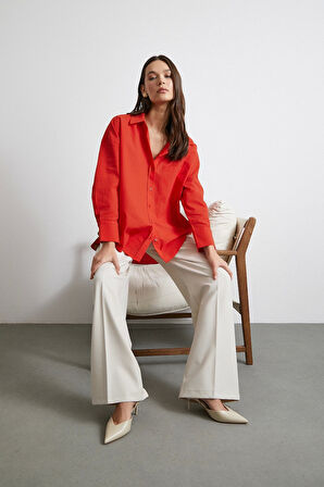 Must Have Poplin Gömlek Kırmızı