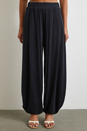 Paça Detaylı Şalvar Pantolon Antirasit