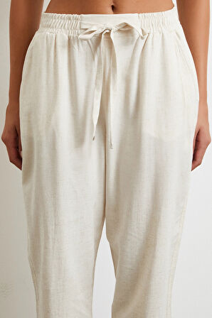 Beli Lastikli Klasik Pantolon Bej