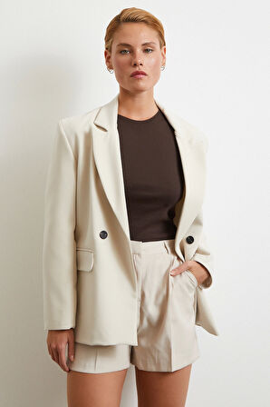 Piliseli Cepli Şort Vizon