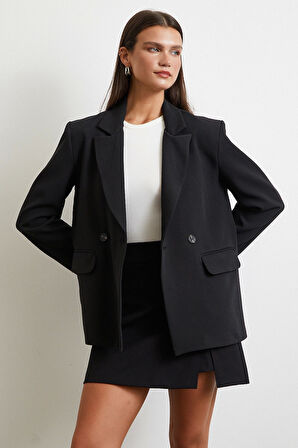 Yırtmaçlı Şort Etek Siyah