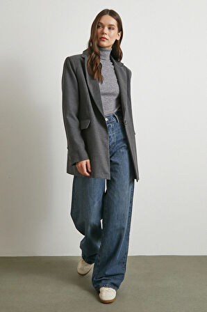 Yüksek Bel Beş Cepli Regular Fit Jean Lacivert