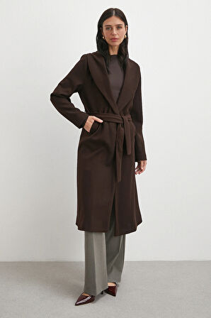 Kuşaklı Kaşe Kaban Kahve