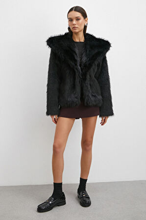 Midi Boy Lolita Kürk Siyah