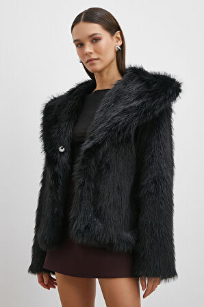 Midi Boy Lolita Kürk Siyah