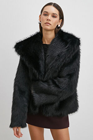 Midi Boy Lolita Kürk Siyah