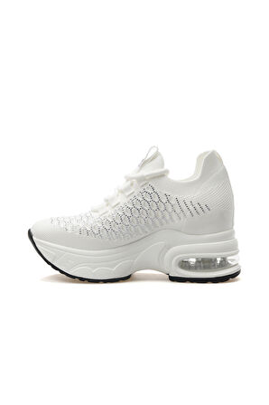 GUJA Kadın Taş Detaylı Gizli Dolgu Topuk Sneaker Günlük Ayakkabı 25y 25y300-22 Z